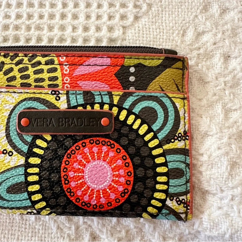 Vera Bradley Wallet Multicolor Flower Shower Floral Preppy Colorful Zip Top Card